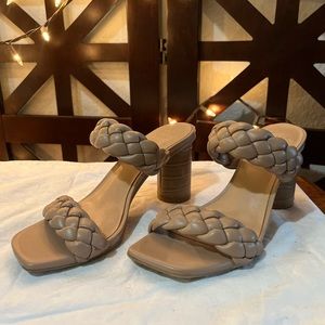 Nude A NEW DAY braided straps heels